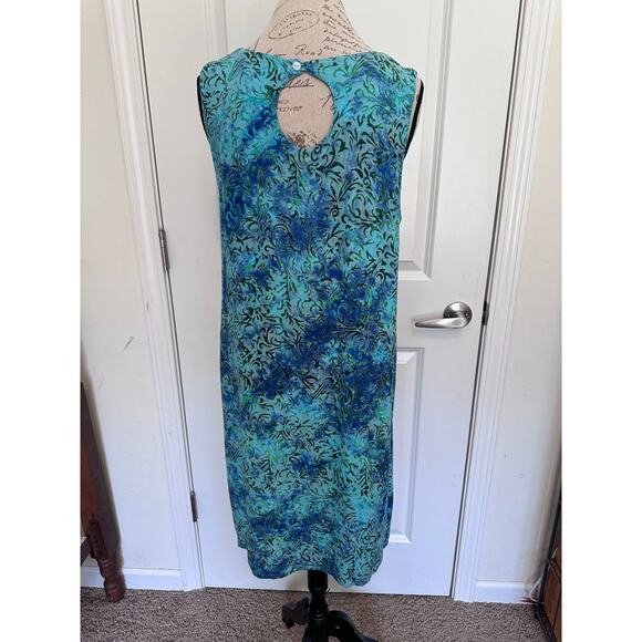 Island Beach Lifestyle Apparel Women's sz XL Tie Dye Blue Beach Shift Dress - Picture 5 of 10